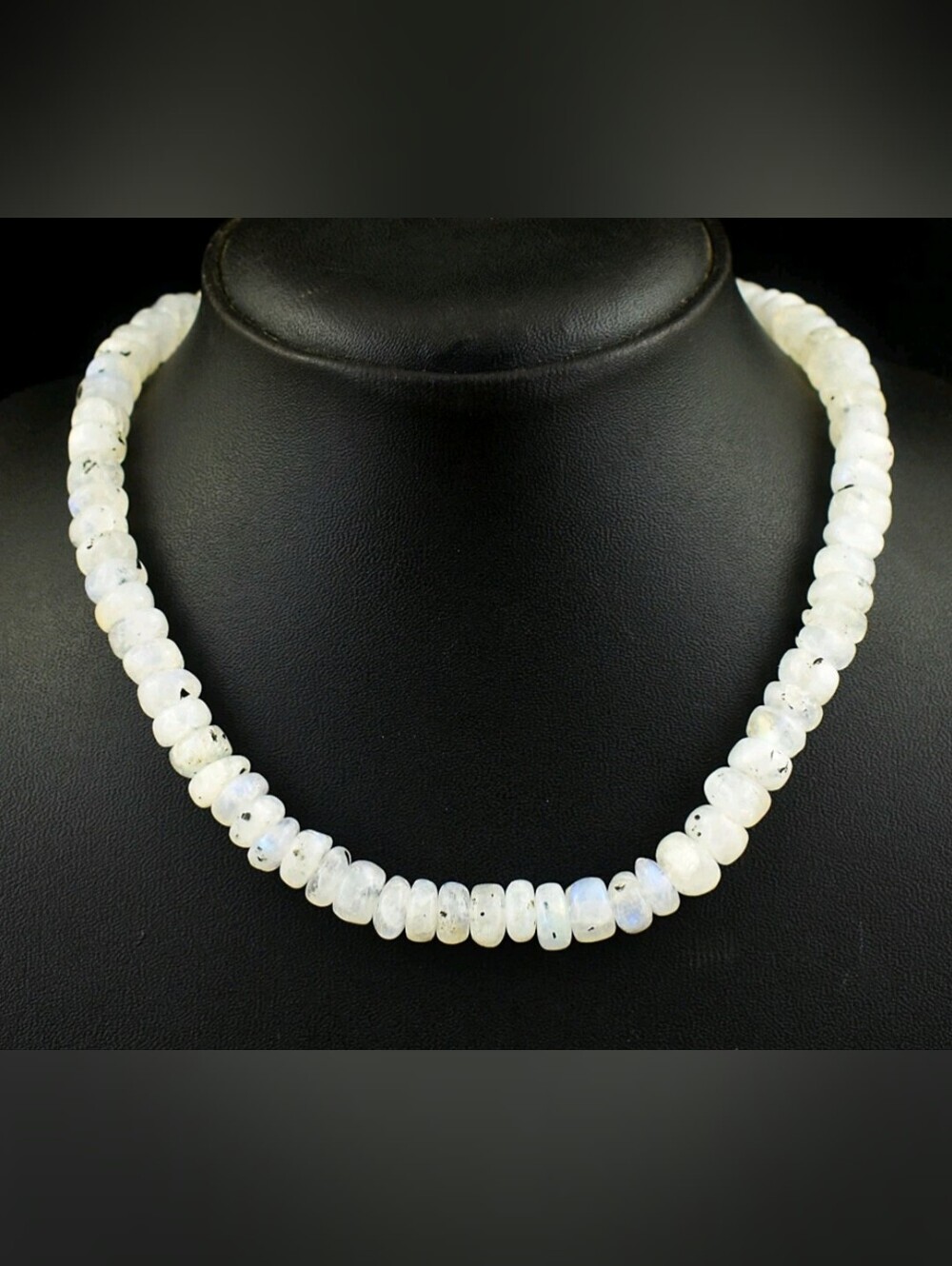 Flash Moonstone 326ct. Beaded Necklace - White